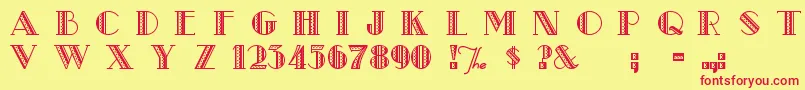 MetroRetro Font – Red Fonts on Yellow Background