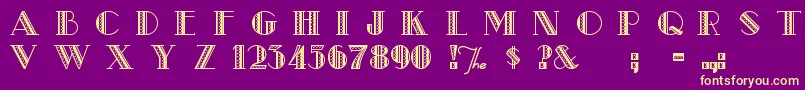 MetroRetro Font – Yellow Fonts on Purple Background