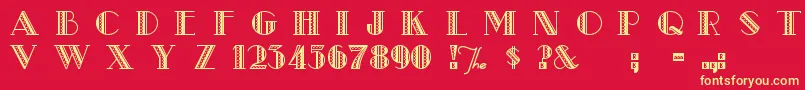 MetroRetro Font – Yellow Fonts on Red Background