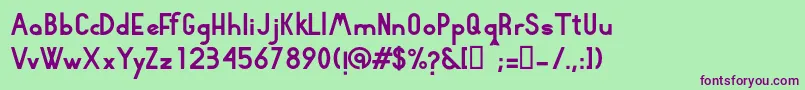 Rhyderフォントについての詳細 フォントRhyder – 緑の背景に紫のフォント