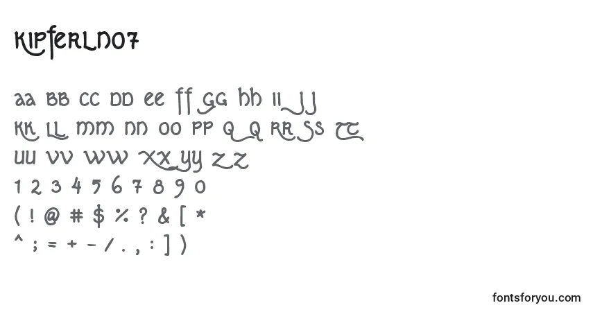 Шрифт Kipferln07 – алфавит, цифры, специальные символы