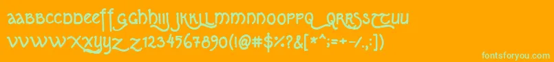 Kipferln07 Font – Green Fonts on Orange Background