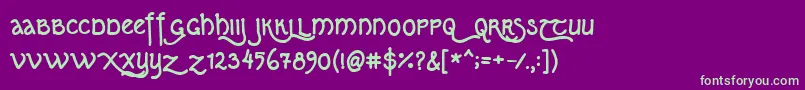Kipferln07 Font – Green Fonts on Purple Background