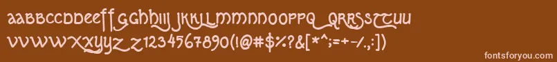 Kipferln07 Font – Pink Fonts on Brown Background