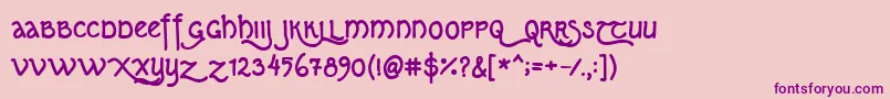 Kipferln07 Font – Purple Fonts on Pink Background