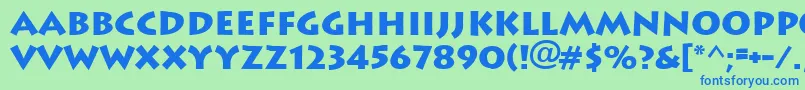 フォントFt89Bold – 青い文字は緑の背景です。