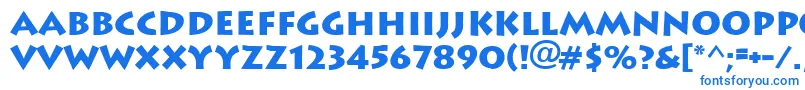 フォントFt89Bold – 白い背景に青い文字