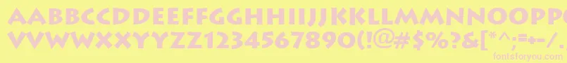 Czcionka Ft89Bold – różowe czcionki na żółtym tle