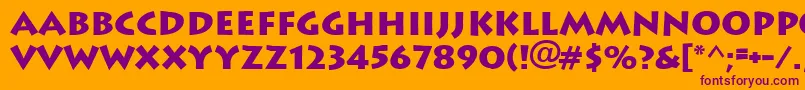 Czcionka Ft89Bold – fioletowe czcionki na pomarańczowym tle