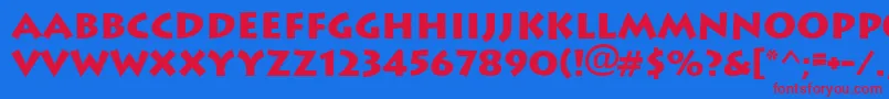 Ft89Bold-fontti – punaiset fontit sinisellä taustalla