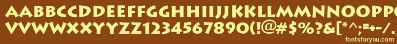 Ft89Bold-fontti – keltaiset fontit ruskealla taustalla