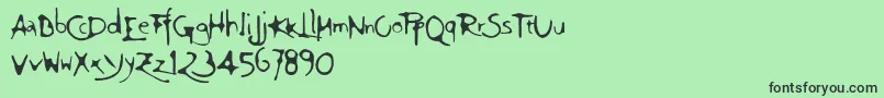 フォントFt94 – 緑の背景に黒い文字