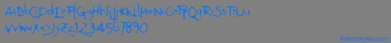 フォントFt94 – 灰色の背景に青い文字