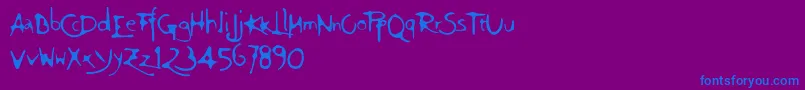 フォントFt94 – 紫色の背景に青い文字