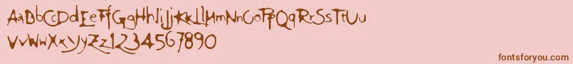 Ft94-fontti – ruskeat fontit vaaleanpunaisella taustalla