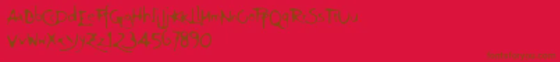 フォントFt94 – 赤い背景に茶色の文字