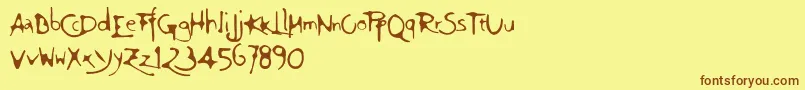Ft94 Font – Brown Fonts on Yellow Background