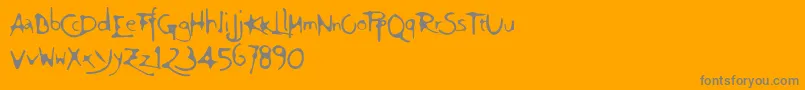 Ft94-Schriftart – Graue Schriften auf orangefarbenem Hintergrund