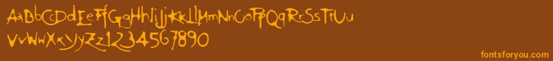 Ft94 Font – Orange Fonts on Brown Background