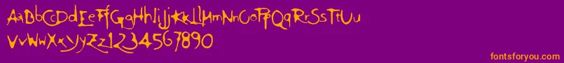 Ft94-fontti – oranssit fontit violetilla taustalla