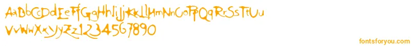 Ft94-Schriftart – Orangefarbene Schriften auf weißem Hintergrund