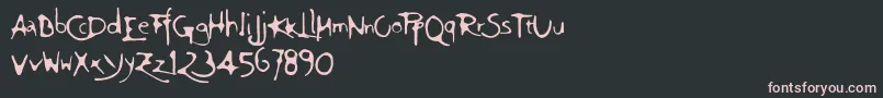 Ft94-fontti – vaaleanpunaiset fontit mustalla taustalla