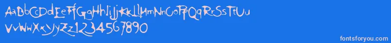 フォントFt94 – ピンクの文字、青い背景