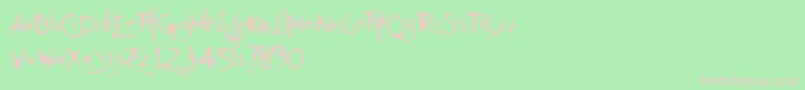 Czcionka Ft94 – różowe czcionki na zielonym tle