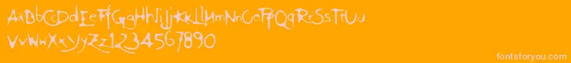 Ft94-Schriftart – Rosa Schriften auf orangefarbenem Hintergrund