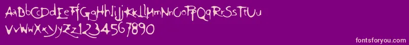 Ft94-Schriftart – Rosa Schriften auf violettem Hintergrund