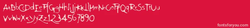 Ft94-Schriftart – Rosa Schriften auf rotem Hintergrund