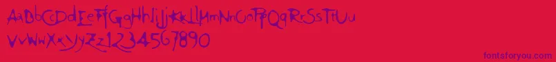 フォントFt94 – 赤い背景に紫のフォント