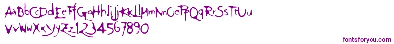 フォントFt94 – 白い背景に紫のフォント