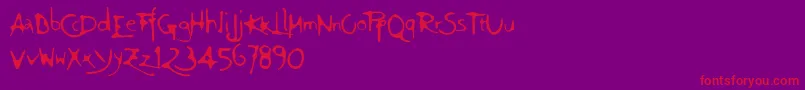 Ft94-Schriftart – Rote Schriften auf violettem Hintergrund