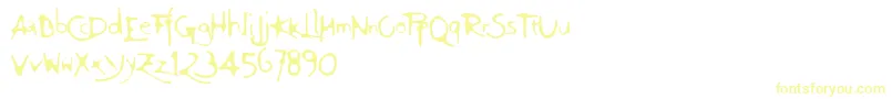 フォントFt94 – 白い背景に黄色の文字
