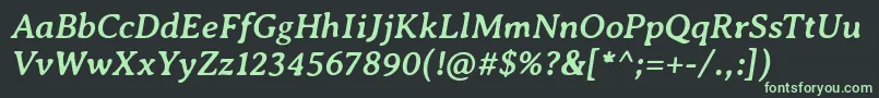 Шрифт AveriaseriflibreBolditalic – зелёные шрифты на чёрном фоне