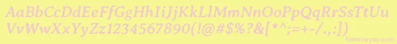 AveriaseriflibreBolditalic Font – Pink Fonts on Yellow Background