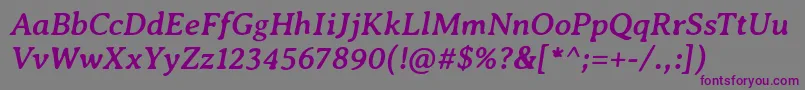 Шрифт AveriaseriflibreBolditalic – фиолетовые шрифты на сером фоне