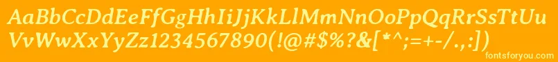 AveriaseriflibreBolditalic Font – Yellow Fonts on Orange Background