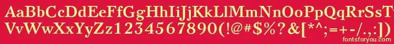 SvetlanacBold Font – Yellow Fonts on Red Background