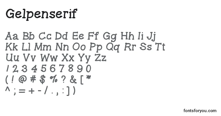 Шрифт Gelpenserif – алфавит, цифры, специальные символы