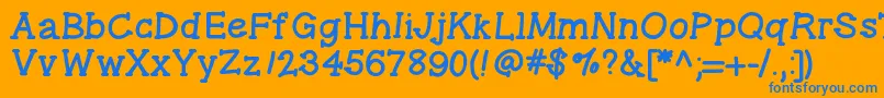 Gelpenserif Font – Blue Fonts on Orange Background