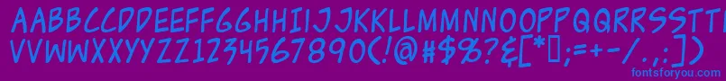 Zudjuice Font – Blue Fonts on Purple Background