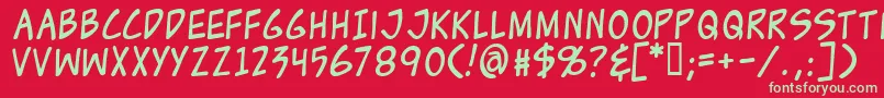 Zudjuice Font – Green Fonts on Red Background