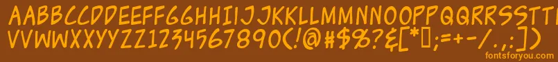 Zudjuice Font – Orange Fonts on Brown Background