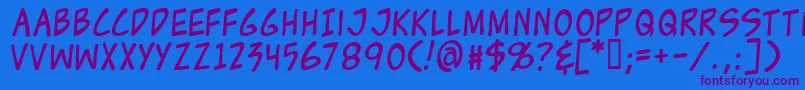 Zudjuice Font – Purple Fonts on Blue Background