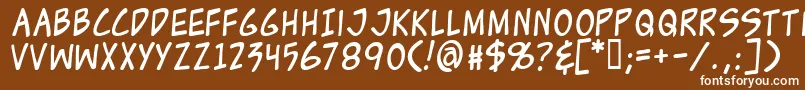Zudjuice-Schriftart – Weiße Schriften auf braunem Hintergrund