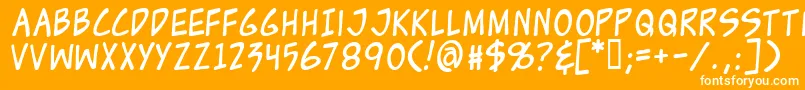 Zudjuice-Schriftart – Weiße Schriften auf orangefarbenem Hintergrund