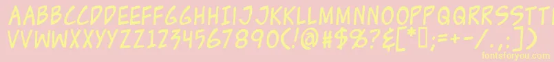 Zudjuice Font – Yellow Fonts on Pink Background