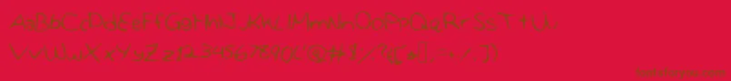 Missedit Font – Brown Fonts on Red Background